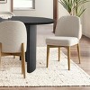 7-Piece Oval Dining Table Set, Modern Wood Table in Black or Oak with 6 Upholstered Chairs, Solid Wood Legs-Maison Boucle - 2 of 4