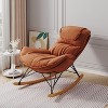 Light Luxury Single Rocking Chair with Washable Seat Cushion for Indoor, Accent Chair for Living Room and Bedroom - The Pop Home - 3 of 4