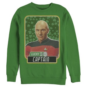 Men's Star Trek: The Next Generation St. Patrick's Day Lucky Captain Picard Sweatshirt - 1 of 4