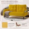 Okak Modern Corduroy Tufted 2-Seater Loveseat Sofa with Sturdy Metal Feets,Upholstered Armchair Sofa Couch for Living Room,Apartment - 4 of 4
