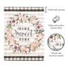Magnolia Garden Home Sweet Home Floral Wreath Check Plaid 13 x 18 Inch Polyester Garden Flag - 2 of 2