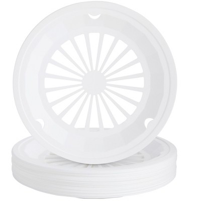 Juvale 20 Count 10" Reusable Plastic Paper Plate Holders, Heavy Duty for Picnic Supplies, White