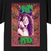 Janis Joplin Rose Border Crew Neck Short Sleeve Men's Black T-shirt - 2 of 3