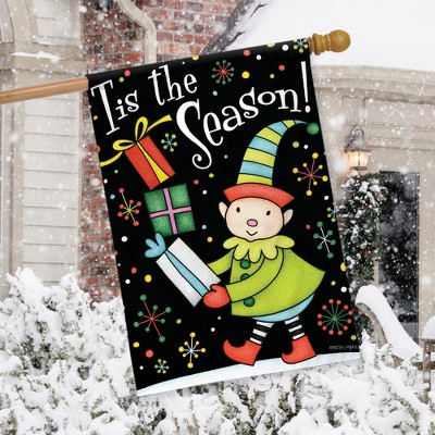 Bandiera Casa Natale Briarwood Lane 'Tis La Stagione! - 28x40 Pollici, Poliestere Multicolore