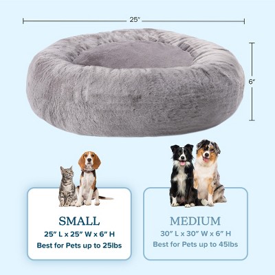 Small Gray Orthopedic Elevated Donut Dog Bed