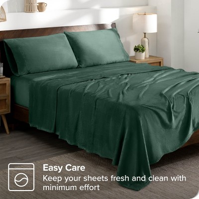 Forest Green Twin Microplush Deep Pocket Sheet Set