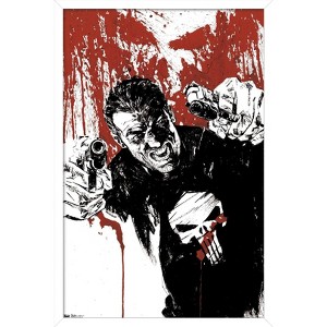 Trends International Marvel Comics - The Punisher - Pistols Framed Wall Poster Prints White Framed Version 14.725" x 22.375" - 1 of 4