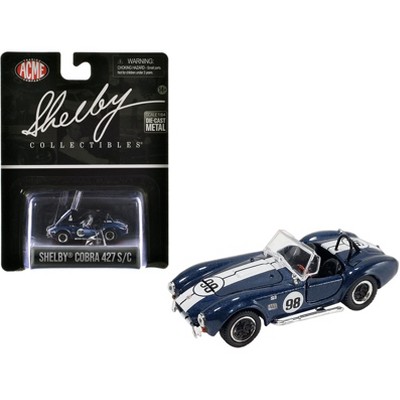 Shelby Cobra 427 S/C #98 Blue Metallic with White Stripes "Shelby Collectibles" Series 1/64 Diecast Model Car by ACME