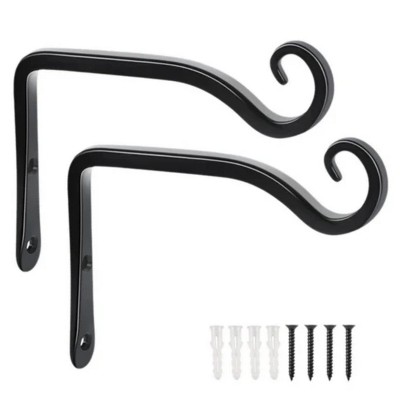 LunaLulinlk 2 packs 5.6 inch Decorative Iron Wall Hooks Metal Lantern Bracket Hanger Indoor Outdoor