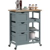 NicBex Mobile Kitchen Island Cart Morden Kitchen Carts on Wheels with Storage, 3 Storage Shelves and 3 Drawer for Kitchen, Gray - 3 of 4