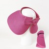 Anna-Kaci Women's Wide Brim Visor Hat with Bow Detail Adjustable Velcro Closure for Beach or Outdoor Protection - 4 of 4