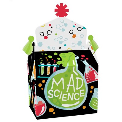 Big Dot of Happiness Scientist Lab - Treat Box Party Favors - Mad Science Baby Shower or Birthday Party Goodie Gable Boxes - Set of 12