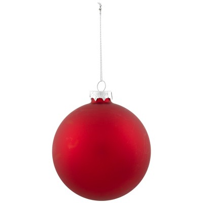 Red and Gold Matte Glass Christmas Ball Ornament Set