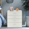 GlasFlength Utility Storage Cabinets Four Drawer Dresser with Modern Simple Design for Bedroom Living Room, White, 25.98"*13"*28.7" - 2 of 4