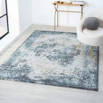 Luxe Weavers Mosaic Tile Area Rug with Distressed Effect