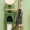 Gulches Green Brown 54 inch Cat Tree Artificial Leaves Particleboard Jute Sisal Plush Condo Platforms Scratching Pad 22 lbs Cats - 4 of 4