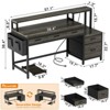 WOWLIVE 57 inch Gaming Desk with LED Lights & Power Outlet, Computer Desk with Monitor Stand and 5 Storage Drawers for Home Office - 3 of 4