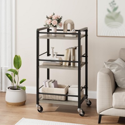 Industrial Bar Cart for The Home, Serving Cart with Wheels