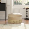 NicBex Modern 24" Round Ottoman Upholstered Footstools with Button Tufted Top for Bedroom and Living Room - 2 of 4