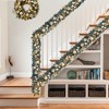 6 Ft Pre-Lit Holiday Garland with 20 Battery Operated Led Lights with Timer for Mantle Staircase Table - 2 of 4