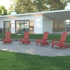 Emma and Oliver Set of 4 Indoor/Outdoor Poly Resin Folding Adirondack Chairs, All-Weather Chairs for Porch, Patio, or Sunroom - 2 of 4