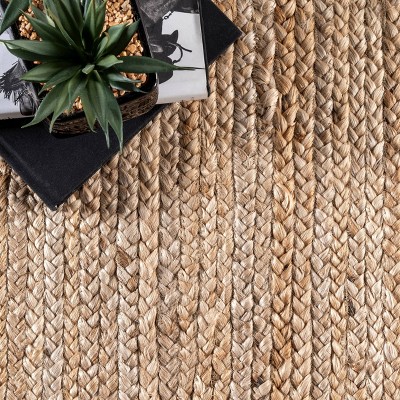 Eco-Friendly Artisan Braided Jute Round 3' Area Rug, Natural