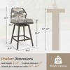 Arceso Outdoor Bar Stools, Swivel Counter Height Rattan Bar stools Set of 4 with Aluminum Legs for Patio Garden Resort, Slate Gray - 3 of 4