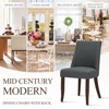 Set of 2 Mid-Century Upholstered Dining Chairs with Wood Legs, Fabric Side Chairs with Back for Kitchen, Dining Room, or Restaurant - Beige - 4 of 4