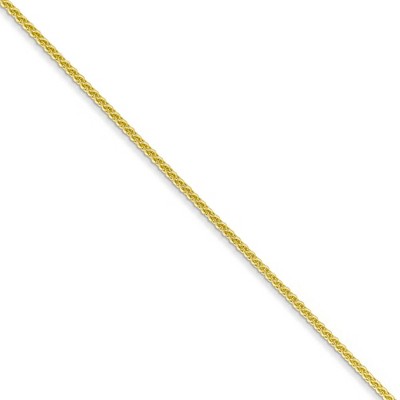 Black Bow Jewelry 1mm, 10k Yellow Gold, Solid Spiga Chain Necklace
