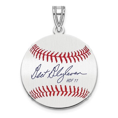 Black Bow Jewelry Sterling Silver Bert Blyleven Signature SM Enamel Baseball Pendant