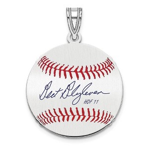Black Bow Jewelry Sterling Silver Bert Blyleven Signature SM Enamel Baseball Pendant - 1 of 4