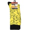 Pokemon Crew Socks Men's Pikachu Battle Stance Outline 1 Pair Socks Shoe Size 8-12 Yellow - 4 of 4