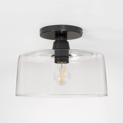 Glass Semi Flushmount Ceiling Light Black - Threshold™ Designed With Studio  Mcgee : Target