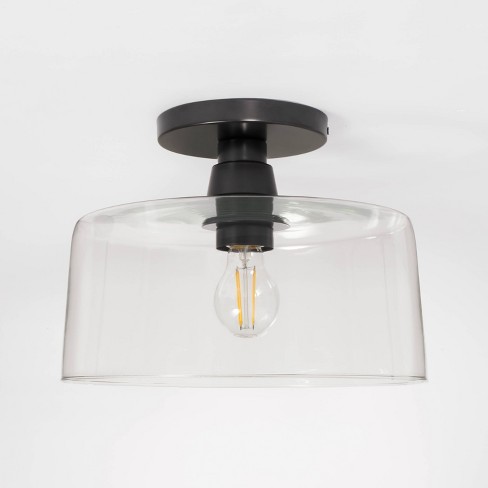 Glass Semi Flushmount Ceiling Light Black - Threshold™ Designed