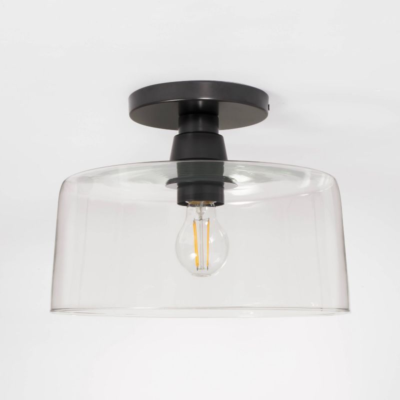 Glass Semi Flushmount Ceiling Light Black - Threshold&#8482; designed with Studio McGee, 1 of 11