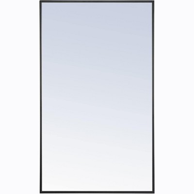 Elegant Decor Monet 40" x 24" Rectangle Metal Frame Mirror in Black