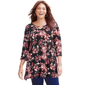 Catherines Women's Plus Size Seasonless Swing Tunic - 1 of 4