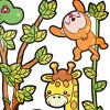 Slickblue Giraffe Friends Wall Decals 19.5"x27.0" – Playful Vinyl Stickers for Children's Room Walls - 2 of 3