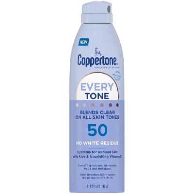 Coppertone Every Tone Sunscreen Spray - Spf 50 - 5oz : Target