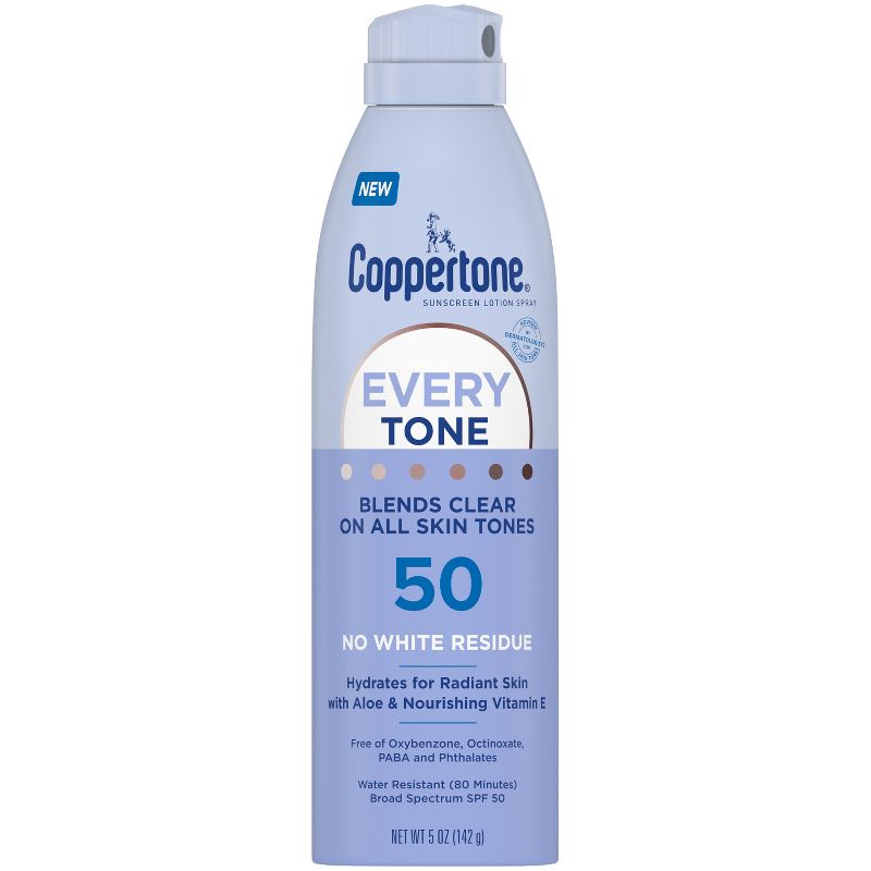 Coppertone Every Tone Sunscreen Spray - SPF 50 - 5oz, 1 of 14