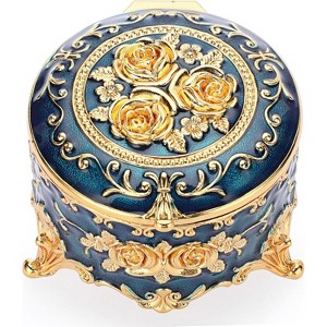 Vintage Jewelry Box，Small Trinket Storage Organizer Box,Chest Round Keepsake Boxes - 1 of 4