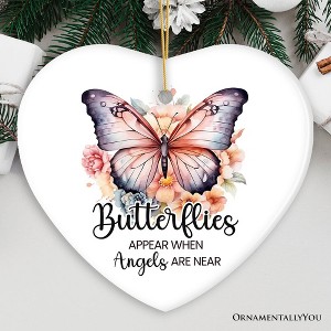 Watercolor Butterflies Appear Memorial Ornament, Wings of Remembrance Gift| OrnamentallyYou - 1 of 4
