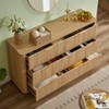 NicBex Modern Wooden 6-Drawer Dresser Cabinet with Curved Wave Design,Chest of Drawers for Bedroom,Living Room,Hallway - 3 of 4