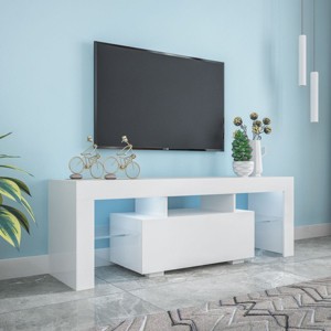 PAGED TV Stand for TVs Up to 59 Inch,Console Table with LED Light for Bedroom,Living Room - 1 of 4