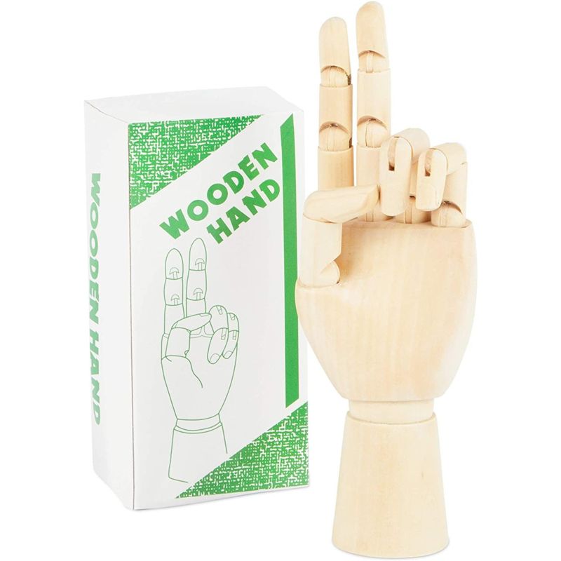 Bright Creations 2 Pack Posable Hand Model for Art, Left and Right Mannequin, 7 in, 3 of 7