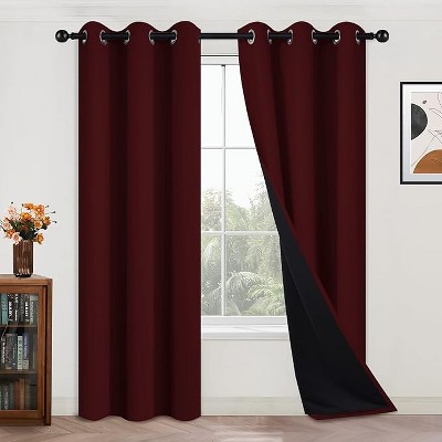 Yakamok Room Darkening Thermal Insulated Blackout Curtains for Bedroom (42Wx84L,Burgundy Red 2 Panels)