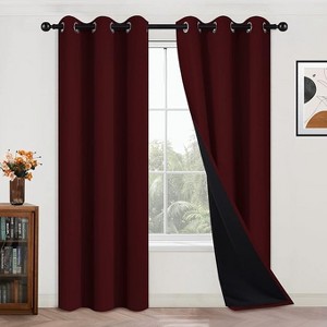 Yakamok Room Darkening Thermal Insulated Blackout Curtains for Bedroom (42Wx84L,Burgundy Red 2 Panels) - 1 of 1