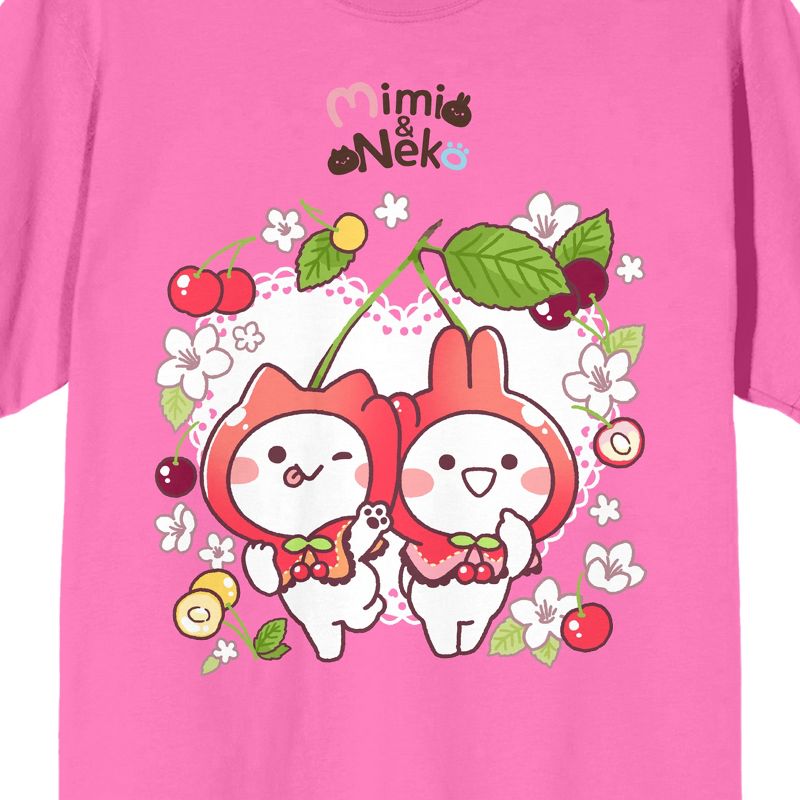 MiMi & Neko Cherry Logo Men's Pink Short Sleeve Tee, 2 of 4