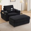42.5" Chaise Lounge Armchair with Storage Ottoman, USB Ports, Cup Holders, Phone Holder & Side Pockets for Living Room-Baofuwish - 2 of 4