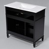 36-Inch Bathroom Vanity with Sink, Freestanding Cabinet with Drawers & Doors, Ceramic Basin, 8-Inch Faucet Mount - 3 of 4